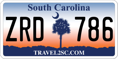 SC license plate ZRD786