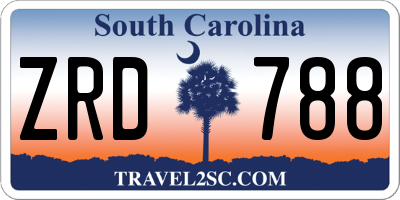 SC license plate ZRD788