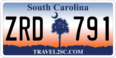 SC license plate ZRD791