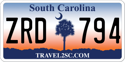 SC license plate ZRD794