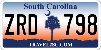 SC license plate ZRD798