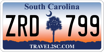 SC license plate ZRD799