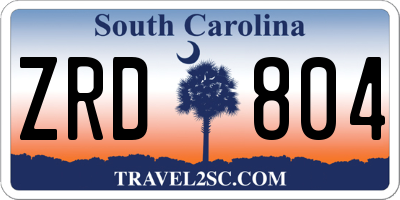 SC license plate ZRD804