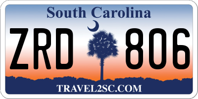 SC license plate ZRD806
