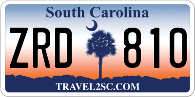 SC license plate ZRD810