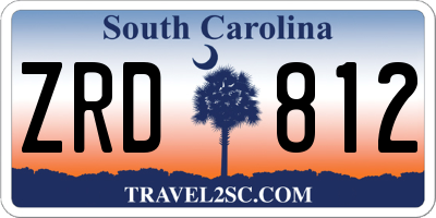 SC license plate ZRD812
