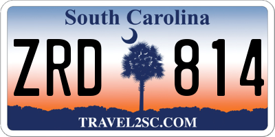 SC license plate ZRD814