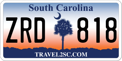 SC license plate ZRD818