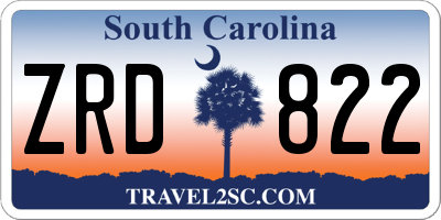 SC license plate ZRD822