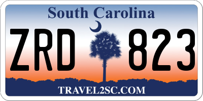 SC license plate ZRD823