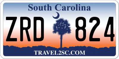 SC license plate ZRD824