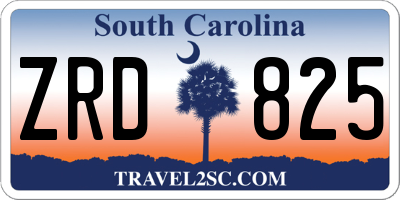 SC license plate ZRD825