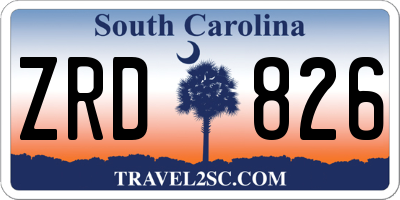 SC license plate ZRD826