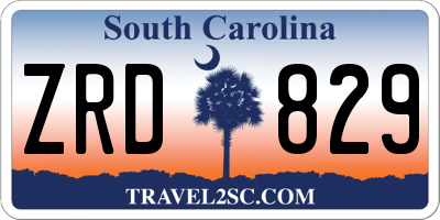 SC license plate ZRD829
