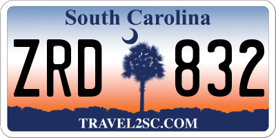 SC license plate ZRD832