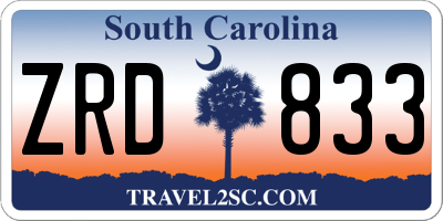 SC license plate ZRD833