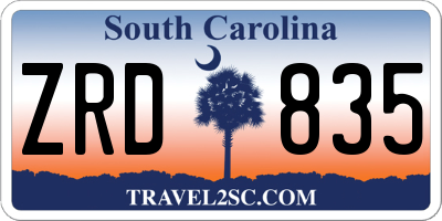 SC license plate ZRD835