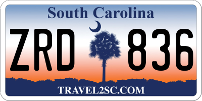 SC license plate ZRD836