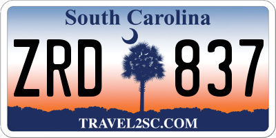 SC license plate ZRD837