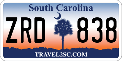 SC license plate ZRD838