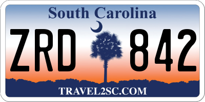 SC license plate ZRD842