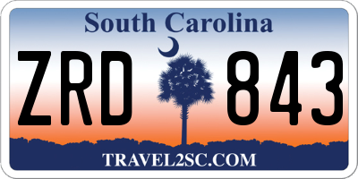 SC license plate ZRD843