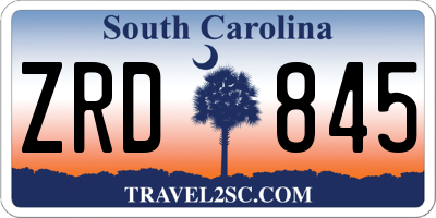 SC license plate ZRD845
