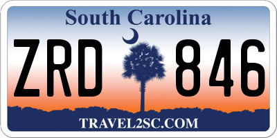 SC license plate ZRD846