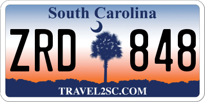 SC license plate ZRD848