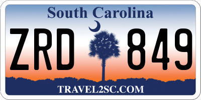 SC license plate ZRD849