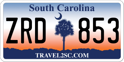SC license plate ZRD853
