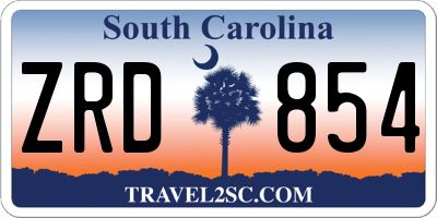 SC license plate ZRD854