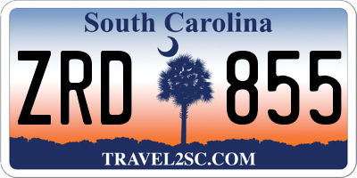 SC license plate ZRD855