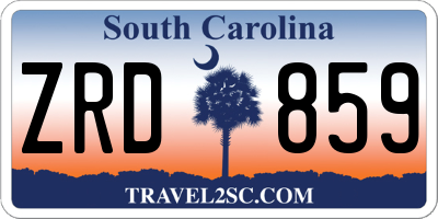 SC license plate ZRD859