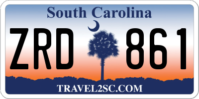SC license plate ZRD861