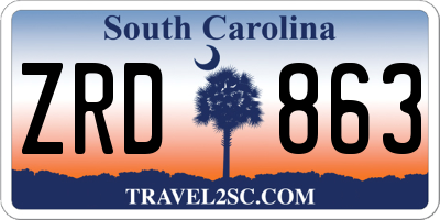 SC license plate ZRD863