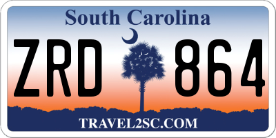 SC license plate ZRD864