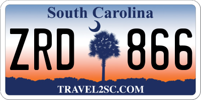 SC license plate ZRD866