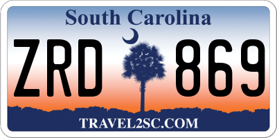 SC license plate ZRD869