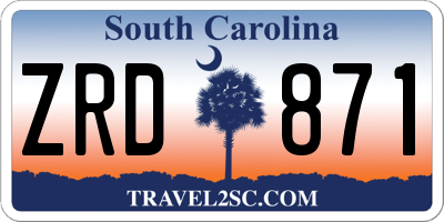 SC license plate ZRD871
