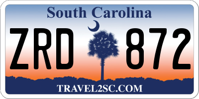 SC license plate ZRD872