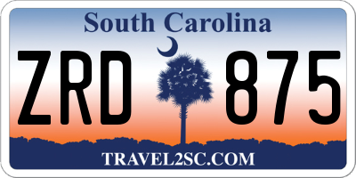 SC license plate ZRD875