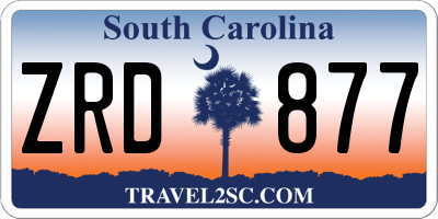 SC license plate ZRD877