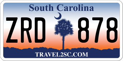 SC license plate ZRD878