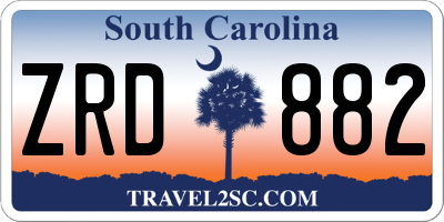 SC license plate ZRD882