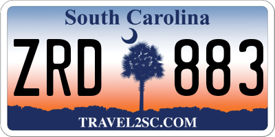 SC license plate ZRD883