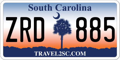 SC license plate ZRD885