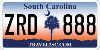 SC license plate ZRD888