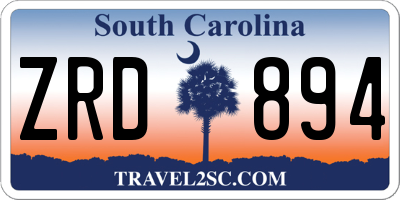 SC license plate ZRD894