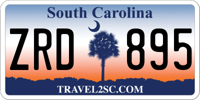 SC license plate ZRD895